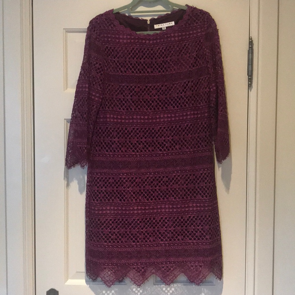 TRINA TURK Plum lace dress
